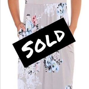 OURS Women Summer Sleeveless Floral Print Racerback Midi Sun Dresses with Pocket